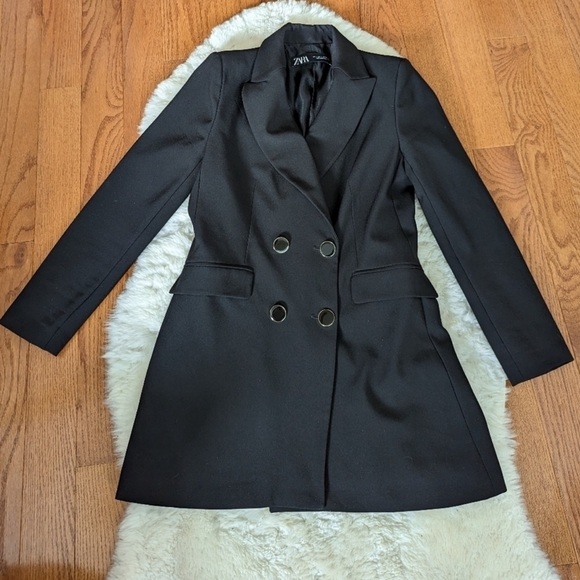 ZARA oversized double breasted blazer frock jacket women's - Picture 7 of 13